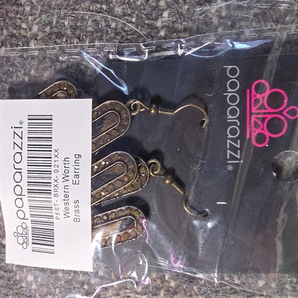 Western Worth Brass EARRINGS Cactus Exclusive Vintage - Picture 5 of 5